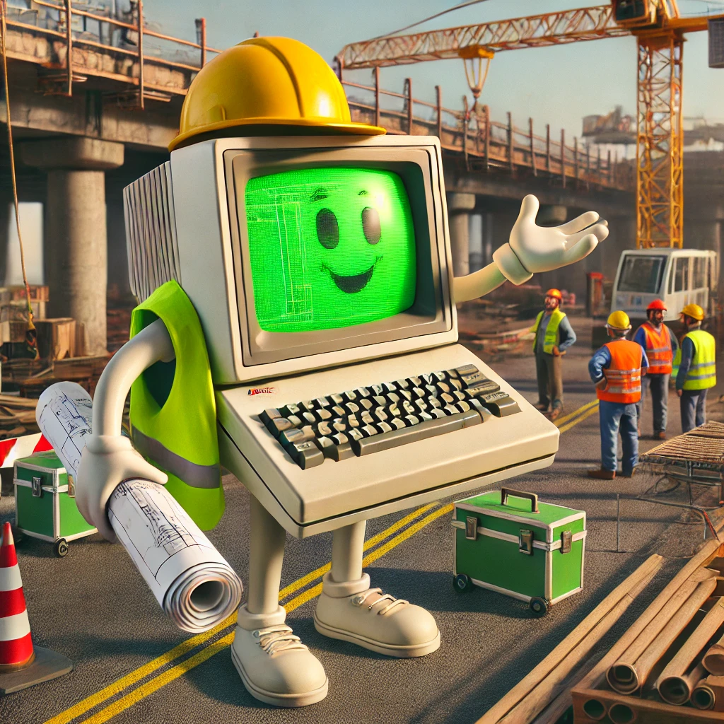 computer project managing on a site